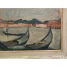QUADRO DIPINTO olio tela Carlo Monti Arona GONDOLE Venezia ISOLA San Giorgio
