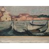 QUADRO DIPINTO olio tela Carlo Monti Arona GONDOLE Venezia ISOLA San Giorgio