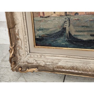 QUADRO DIPINTO olio tela Carlo Monti Arona GONDOLE Venezia ISOLA San Giorgio