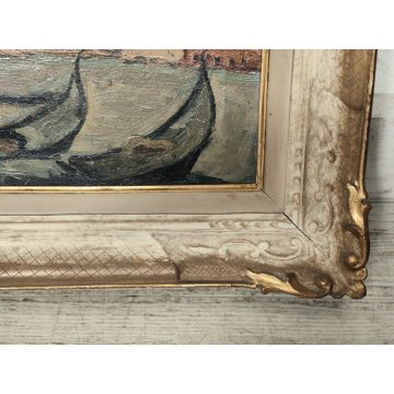 QUADRO DIPINTO olio tela Carlo Monti Arona GONDOLE Venezia ISOLA San Giorgio