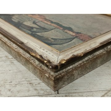 QUADRO DIPINTO olio tela Carlo Monti Arona GONDOLE Venezia ISOLA San Giorgio