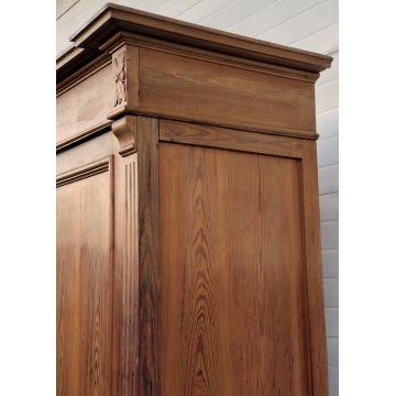 ANTICO ARMADIO PIEMONTESE 3 ANTE legno larice CASSETTI epoca 1900 GUARDAROBA