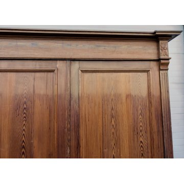 ANTICO ARMADIO PIEMONTESE 3 ANTE legno larice CASSETTI epoca 1900 GUARDAROBA