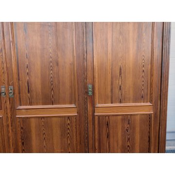 ANTICO ARMADIO PIEMONTESE 3 ANTE legno larice CASSETTI epoca 1900 GUARDAROBA