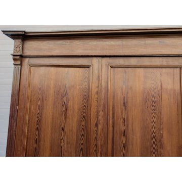 ANTICO ARMADIO PIEMONTESE 3 ANTE legno larice CASSETTI epoca 1900 GUARDAROBA