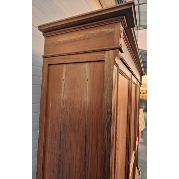 ANTICO ARMADIO PIEMONTESE 3 ANTE legno larice CASSETTI epoca 1900 GUARDAROBA