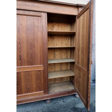 ANTICO ARMADIO PIEMONTESE 3 ANTE legno larice CASSETTI epoca 1900 GUARDAROBA