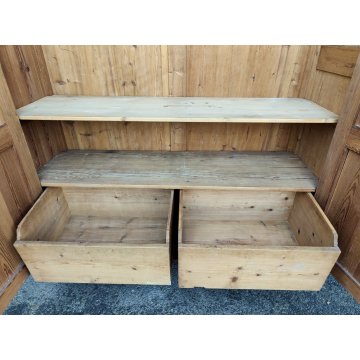 ANTICO ARMADIO PIEMONTESE 3 ANTE legno larice CASSETTI epoca 1900 GUARDAROBA