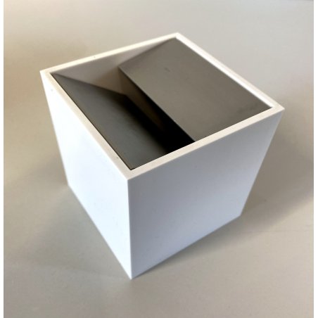 POSACENERE CUBO 8x8cm DESIGN Bruno Munari Danese MELAMMINA ALLUMINIO BIANCO 1957