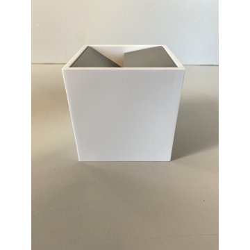 POSACENERE CUBO 8x8cm DESIGN Bruno Munari Danese MELAMMINA ALLUMINIO BIANCO 1957