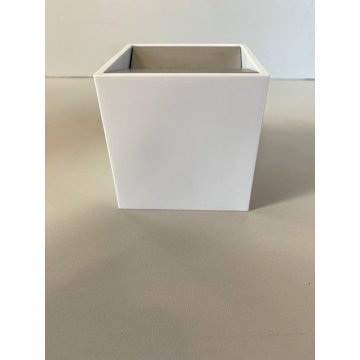 POSACENERE CUBO 8x8cm DESIGN Bruno Munari Danese MELAMMINA ALLUMINIO BIANCO 1957