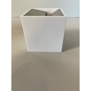 POSACENERE CUBO 8x8cm DESIGN Bruno Munari Danese MELAMMINA ALLUMINIO BIANCO 1957