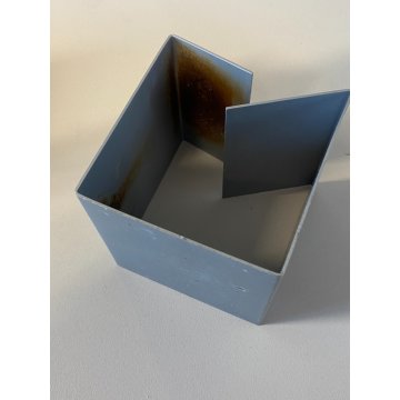 POSACENERE CUBO 8x8cm DESIGN Bruno Munari Danese MELAMMINA ALLUMINIO BIANCO 1957