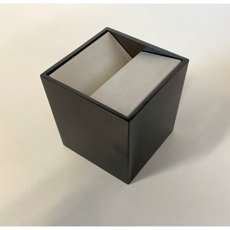 POSACENERE CUBO 8x8cm DESIGN Bruno Munari Danese MELAMMINA ALLUMINIO NERO 1957