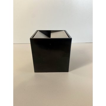 POSACENERE CUBO 8x8cm DESIGN Bruno Munari Danese MELAMMINA ALLUMINIO NERO 1957