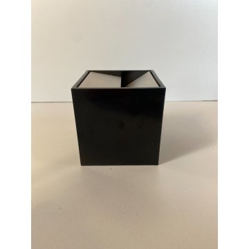 POSACENERE CUBO 8x8cm DESIGN Bruno Munari Danese MELAMMINA ALLUMINIO NERO 1957