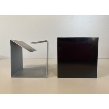 POSACENERE CUBO 8x8cm DESIGN Bruno Munari Danese MELAMMINA ALLUMINIO NERO 1957