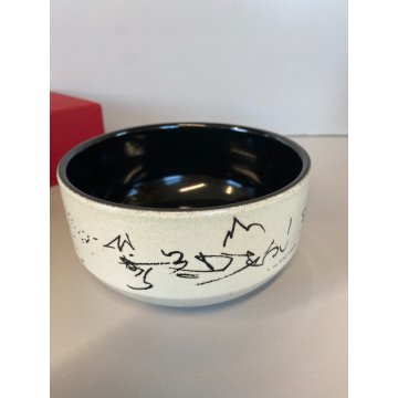 CIOTOLA Emilio Scanavino TIRATURA 42/50 CERAMICA SMALTATA NERO ROSSO ø 13x7 cm