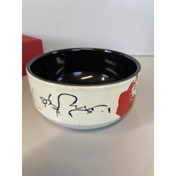 CIOTOLA Emilio Scanavino TIRATURA 42/50 CERAMICA SMALTATA NERO ROSSO ø 13x7 cm