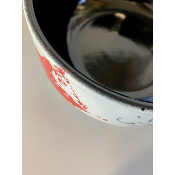 CIOTOLA Emilio Scanavino TIRATURA 42/50 CERAMICA SMALTATA NERO ROSSO ø 13x7 cm