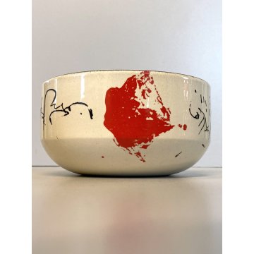 CIOTOLA Emilio Scanavino TIRATURA 42/50 CERAMICA SMALTATA NERO ROSSO ø 13x7 cm