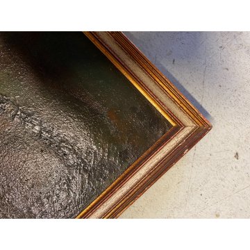 DIPINTO OLIO TELA Corrado Selvini RITRATTO MASCHILE FIGURA ASTRATTA '900