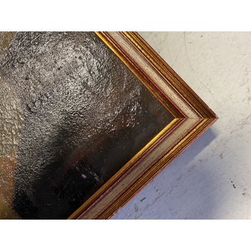 DIPINTO OLIO TELA Corrado Selvini RITRATTO MASCHILE FIGURA ASTRATTA '900