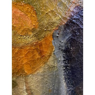 DIPINTO OLIO TELA Corrado Selvini RITRATTO MASCHILE FIGURA ASTRATTA '900