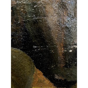 DIPINTO OLIO TELA Corrado Selvini RITRATTO MASCHILE FIGURA ASTRATTA '900