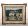 QUADRO DIPINTO olio tela Carlo Monti Arona PAESAGGIO Villa BOSCO Lago Maggiore