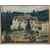 QUADRO DIPINTO olio tela Carlo Monti Arona PAESAGGIO Villa BOSCO Lago Maggiore