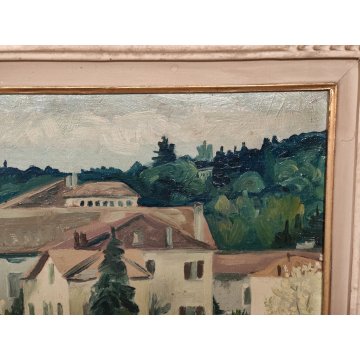 QUADRO DIPINTO olio tela Carlo Monti Arona PAESAGGIO Villa BOSCO Lago Maggiore