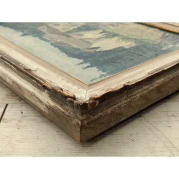 QUADRO DIPINTO olio tela Carlo Monti Arona PAESAGGIO Villa BOSCO Lago Maggiore