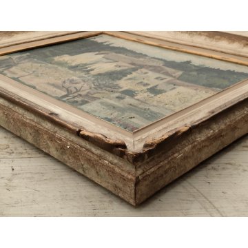 QUADRO DIPINTO olio tela Carlo Monti Arona PAESAGGIO Villa BOSCO Lago Maggiore