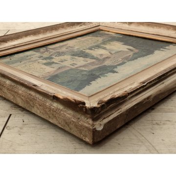 QUADRO DIPINTO olio tela Carlo Monti Arona PAESAGGIO Villa BOSCO Lago Maggiore