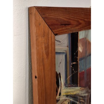 QUADRO DIPINTO olio tavola Carlo Monti Arona NATURA MORTA Fiori Lago Maggiore