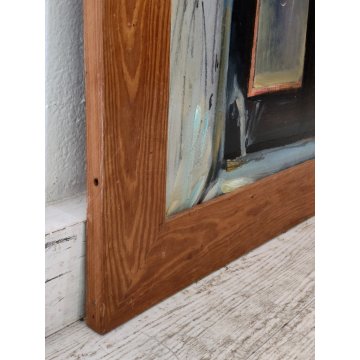 QUADRO DIPINTO olio tavola Carlo Monti Arona NATURA MORTA Fiori Lago Maggiore