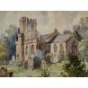 ANTICO QUADRO DIPINTO ACQUERELLO S. Martino PAESAGGIO Abbazia inglese Londra 800