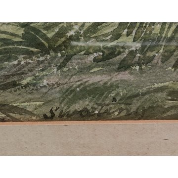 ANTICO QUADRO DIPINTO ACQUERELLO S. Martino PAESAGGIO Abbazia inglese Londra 800