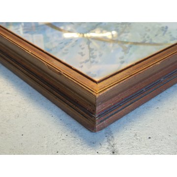 ANTICO QUADRO DIPINTO tempera cartone FIRMATO Lilloni PAESAGGIO BOSCO ALBERI