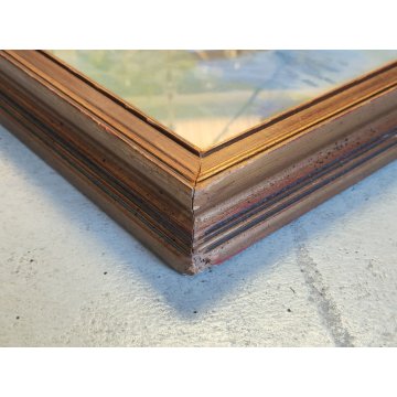 ANTICO QUADRO DIPINTO tempera cartone FIRMATO Lilloni PAESAGGIO BOSCO ALBERI