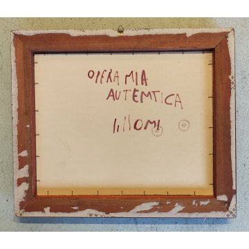 ANTICO QUADRO DIPINTO tempera cartone FIRMATO Lilloni PAESAGGIO BOSCO ALBERI