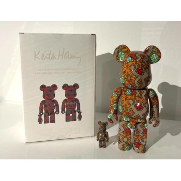 BEARBRICK KEITH HARING SPECIAL 100% & 400% WORLD WIDE TOUR 3 MEDICOM TOY