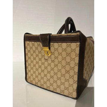 BORSA GUCCI VINTAGE DA VIAGGIO SHERRY LINE TROUSSE BAG TOILE BOSTON 24H BORSONE