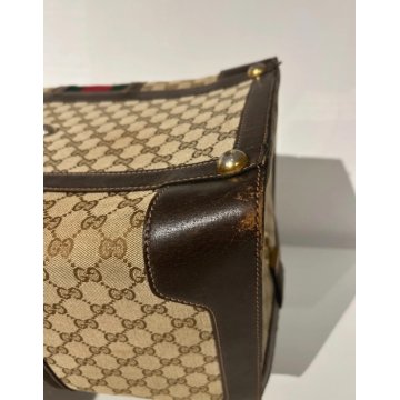 BORSA GUCCI VINTAGE DA VIAGGIO SHERRY LINE TROUSSE BAG TOILE BOSTON 24H BORSONE