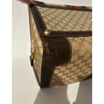 BORSA GUCCI VINTAGE DA VIAGGIO SHERRY LINE TROUSSE BAG TOILE BOSTON 24H BORSONE