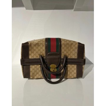 BORSA GUCCI VINTAGE DA VIAGGIO SHERRY LINE TROUSSE BAG TOILE BOSTON 24H BORSONE