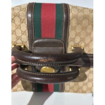 BORSA GUCCI VINTAGE DA VIAGGIO SHERRY LINE TROUSSE BAG TOILE BOSTON 24H BORSONE