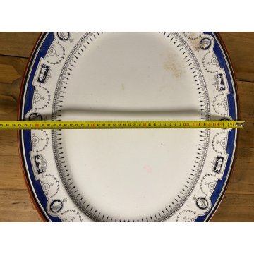 ANTICO PIATTO OVALE 54x43cm CERAMICA Minton "Coins" SERVING PLATE IMPERO '800 UK