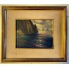 QUADRO DIPINTO OLIO N. Costanzi PAESAGGIO MARINO Faraglioni Capri TRAMONTO